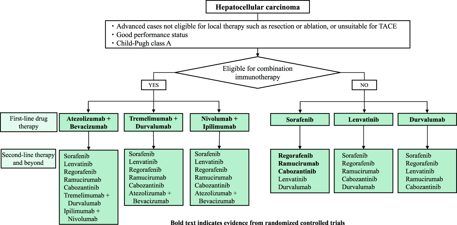 Figure 1. Algorithm for drug therapy for hepatocellular carcinoma.